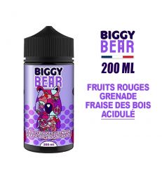 E-LIQUIDE BIGGY BEAR 200ml FRUITS ROUGES GRENADE FRAISE DES BOIS